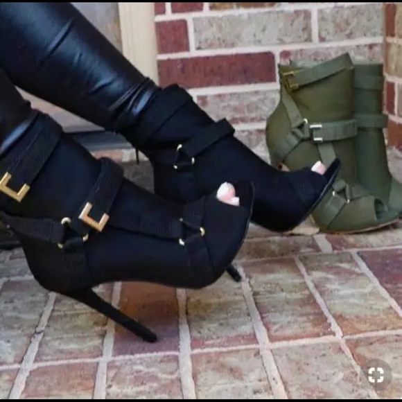 Women Open Toe Suede Leather Stiletto Boots 🥾 - Picture 6 of 7